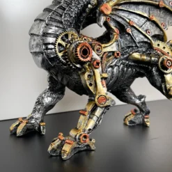 Silver Steampunk Dragon Ornament -Home Decoration IMG E4374