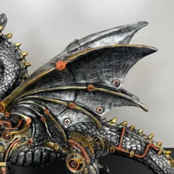Silver Steampunk Dragon Ornament -Home Decoration IMG E4377