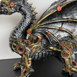 Silver Steampunk Dragon Ornament -Home Decoration IMG E4378
