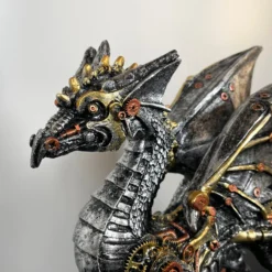 Silver Steampunk Dragon Ornament -Home Decoration IMG E4379