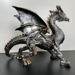 Silver Steampunk Dragon Ornament -Home Decoration IMG E4380