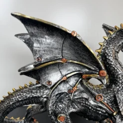Silver Steampunk Dragon Ornament -Home Decoration IMG E4381