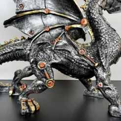 Silver Steampunk Dragon Ornament -Home Decoration IMG E4384