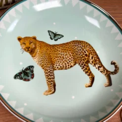 Round Pale Green Leopard Trinket Dish -Home Decoration IMG E4409