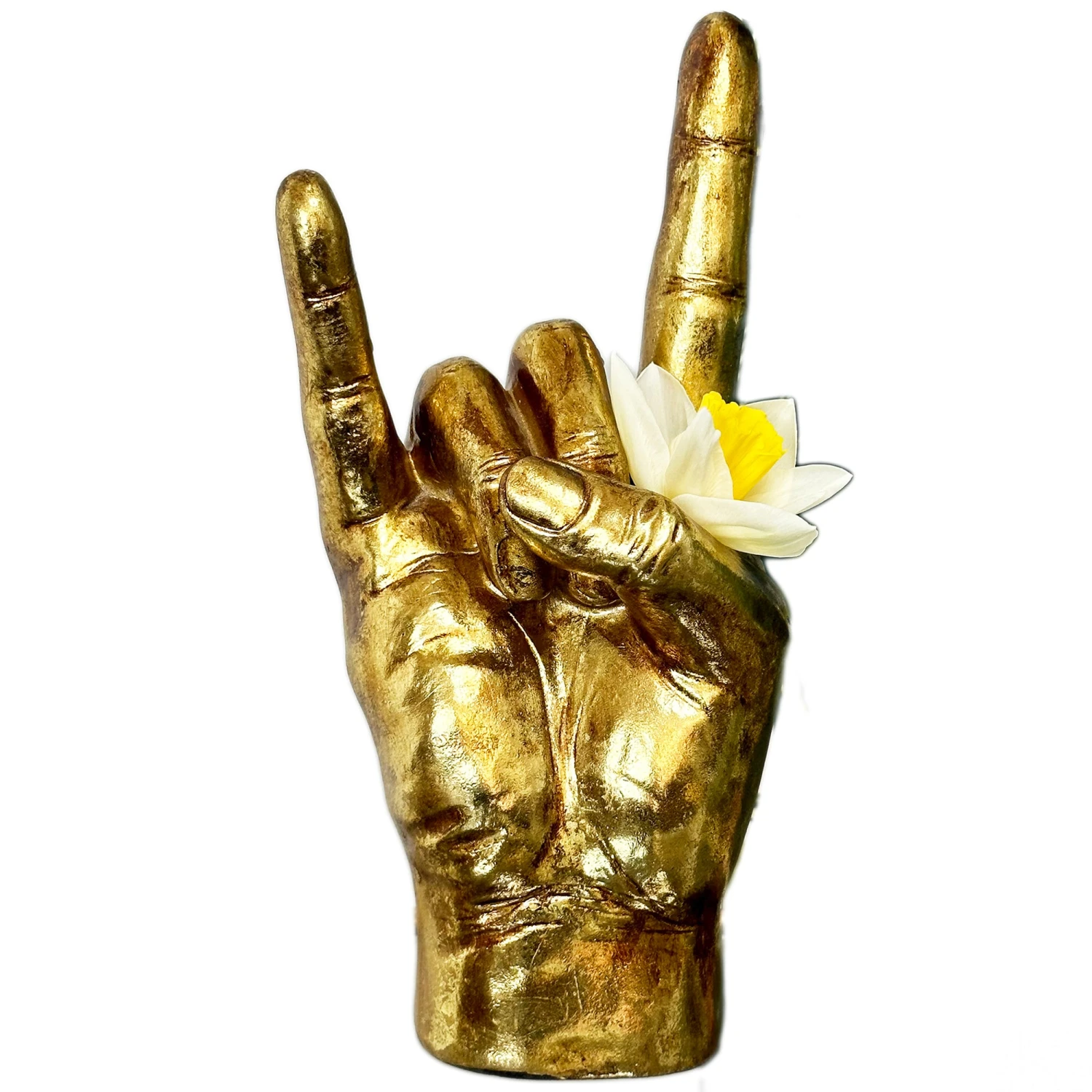 Gold Rock On Hand Vase 8 Gold Rock On Hand Vase - Image 8