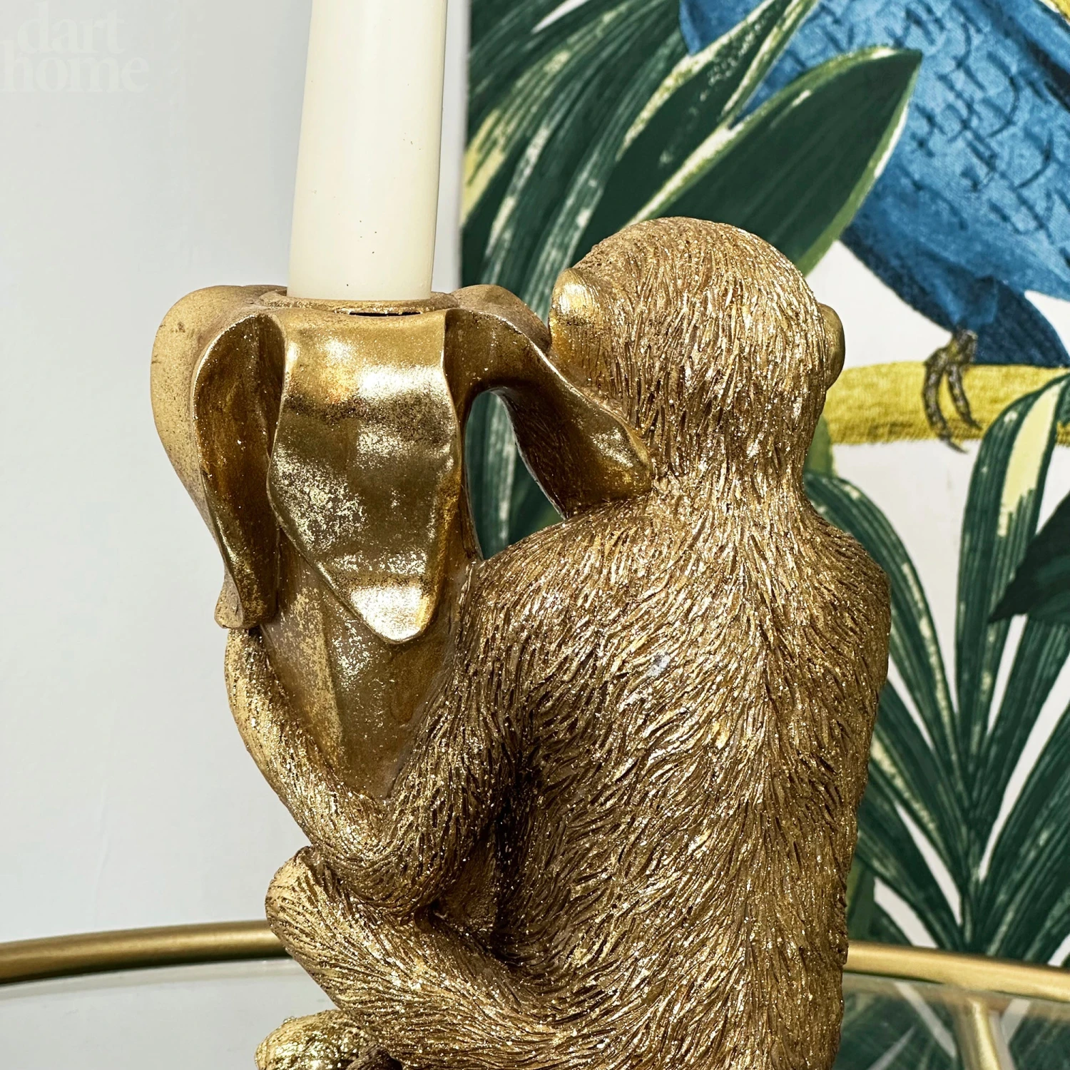 Gold Monkey With Banana Candlestick Holder 7 Gold Monkey With Banana Candlestick Holder - Image 7