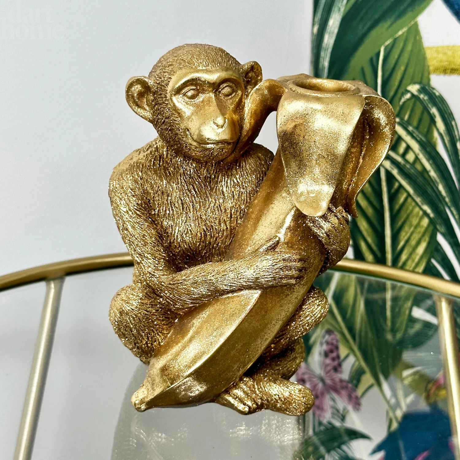Gold Monkey With Banana Candlestick Holder 9 Gold Monkey With Banana Candlestick Holder - Image 9
