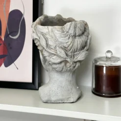 Stone Effect Goddess Head Pot Cover -Home Decoration IMG E4758