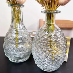 Set Of 2 Large Clear Glass Vases - Round 17 Set Of 2 Large Clear Glass Vases - Round -Home Decoration IMG E4765 edited114