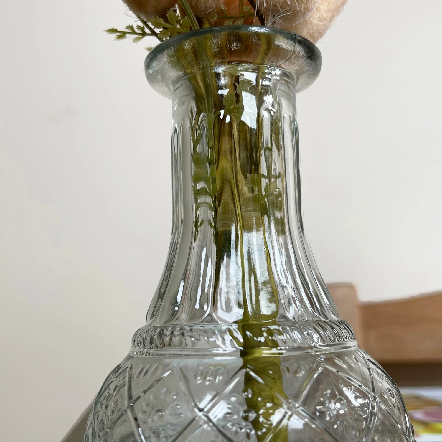 Set Of 2 Large Clear Glass Vases - Round 6 Set Of 2 Large Clear Glass Vases - Round - Image 6