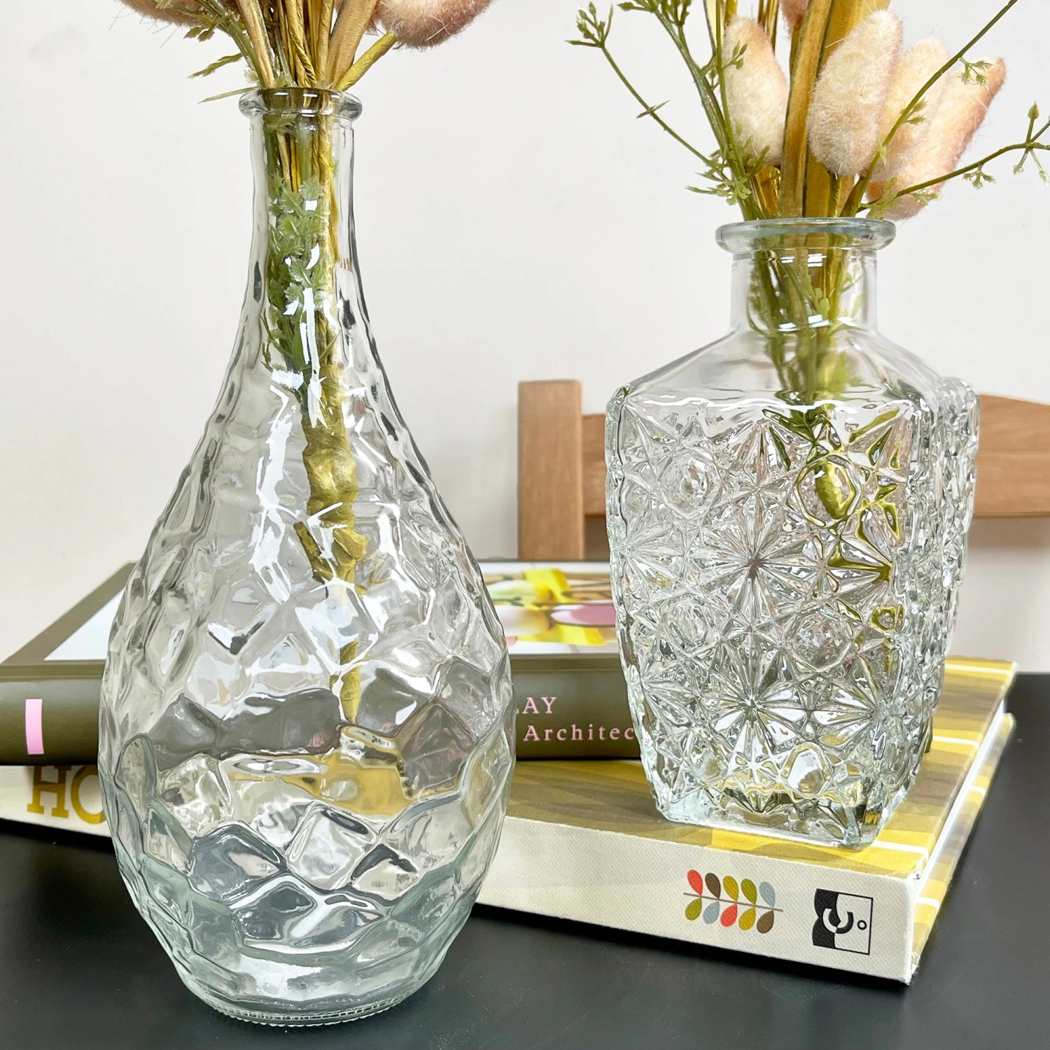 Set Of 2 Large Clear Glass Vases- Bottles 4 Set Of 2 Large Clear Glass Vases- Bottles - Image 4