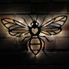 Metal Honey Bee Solar Wall Art