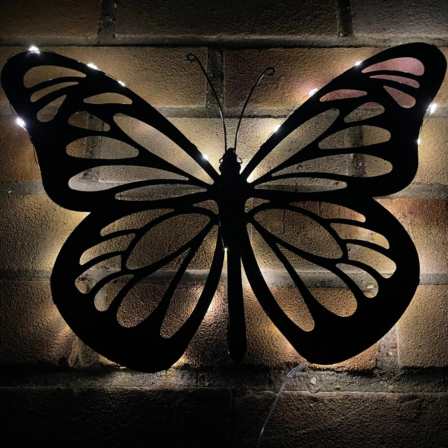 Metal Butterfly Solar Wall Art 1 Metal Butterfly Solar Wall Art