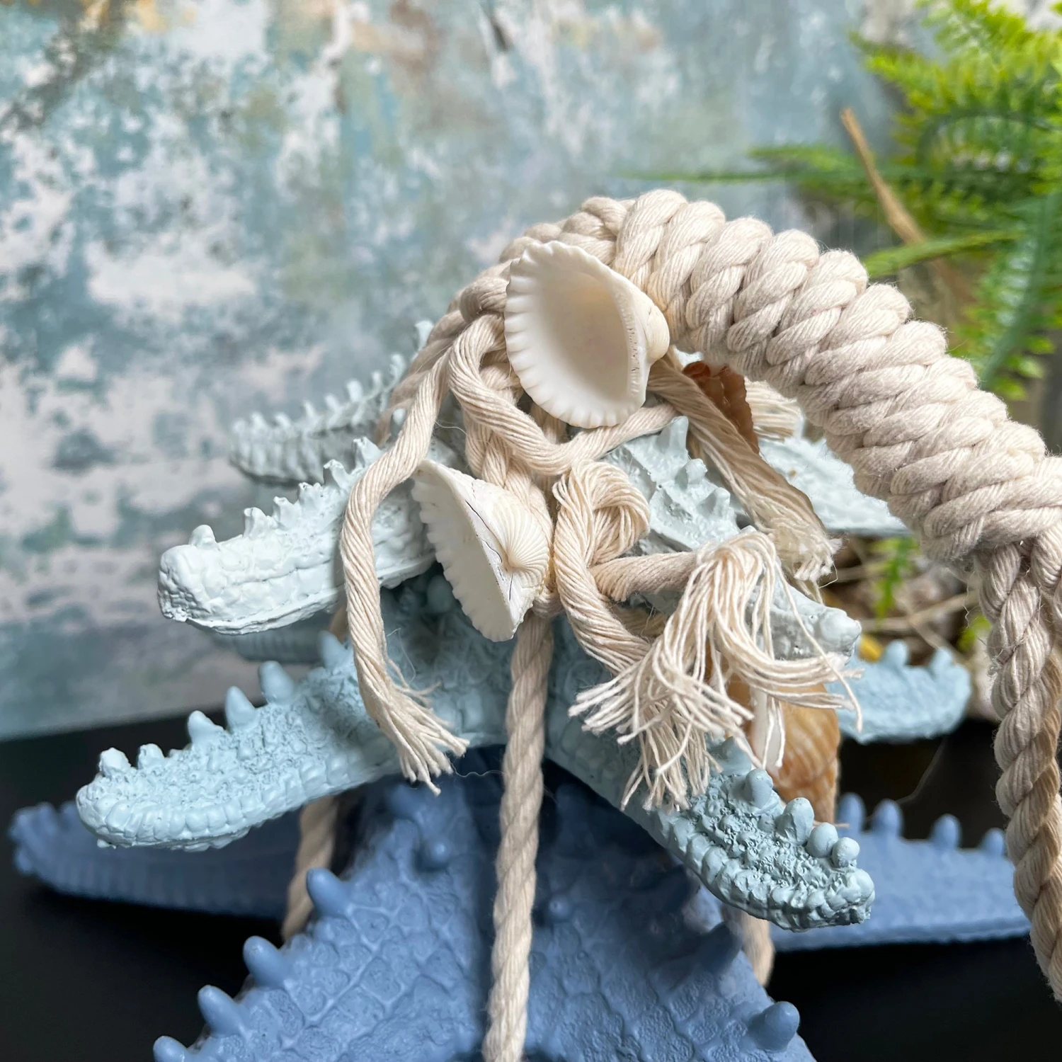 Blue & White Starfish In Rope Ornament 2 Blue & White Starfish In Rope Ornament - Image 2