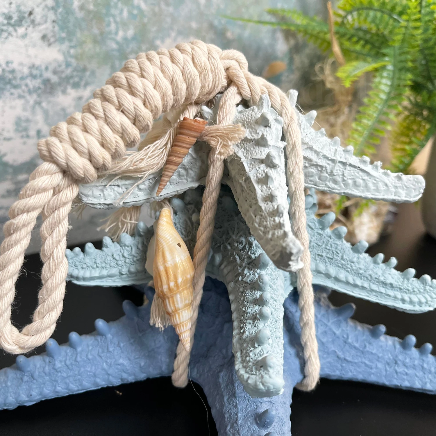 Blue & White Starfish In Rope Ornament 8 Blue & White Starfish In Rope Ornament - Image 8