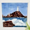 Lighthouse Island Ceramic Art Tile 8x8"
