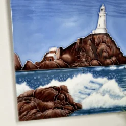 Lighthouse Island Ceramic Art Tile 8x8" -Home Decoration IMG E5351