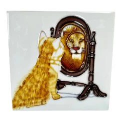 Reflection Of A Lion Ceramic Art Tile 8x8" -Home Decoration IMG E5356copy
