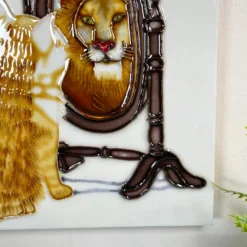 Reflection Of A Lion Ceramic Art Tile 8x8" -Home Decoration IMG E5361