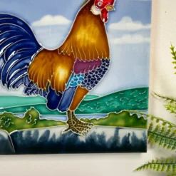 Cockerel Ceramic Art Tile 8x8" -Home Decoration IMG E5389