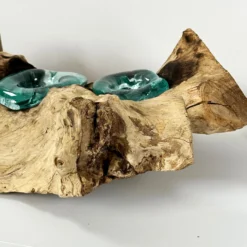 Molten Glass 4 Candle Holder On Teak Root Stand 14 Molten Glass 4 Candle Holder On Teak Root Stand -Home Decoration IMG E6129