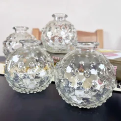 Set Of 3 Clear Glass Bobble Vases -Home Decoration IMG E6140 edited19