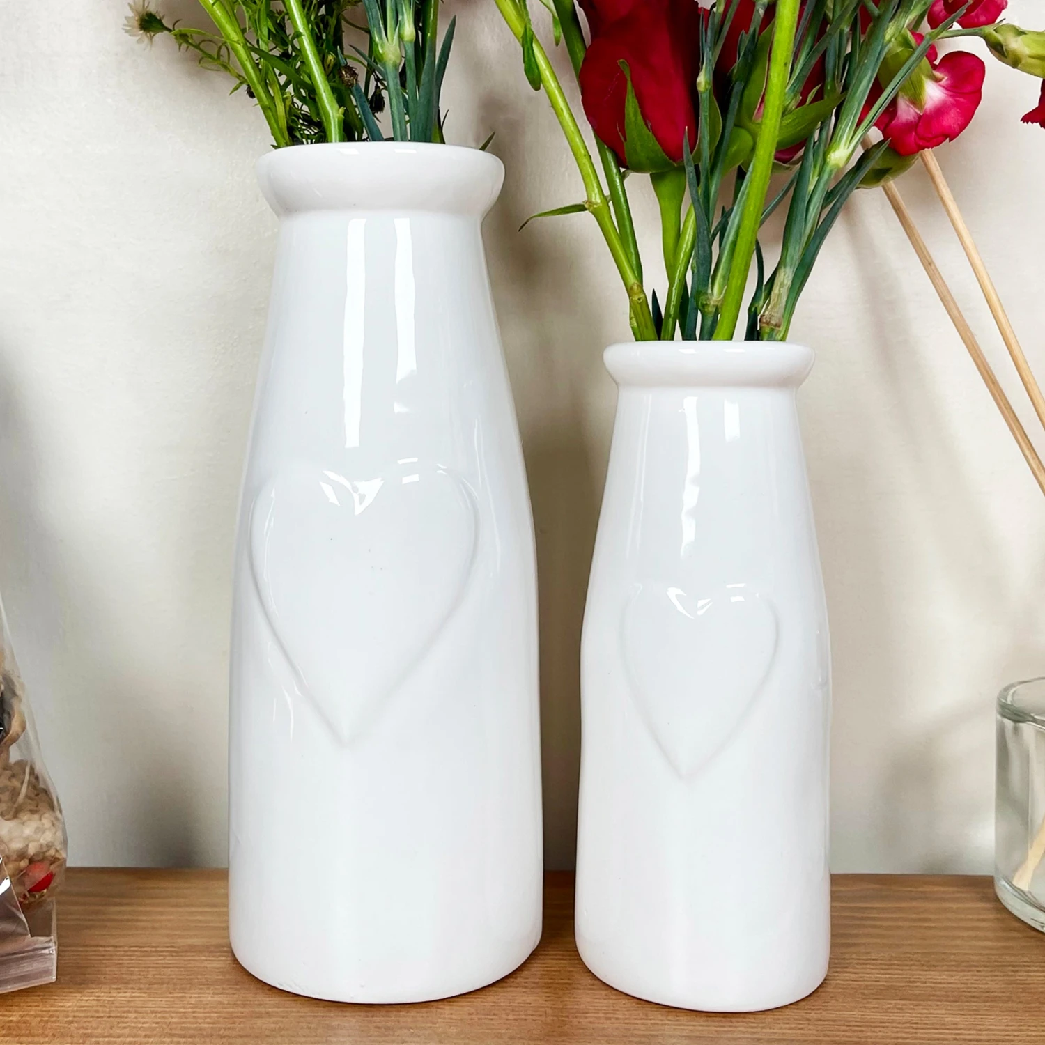 Set Of 2 Heart Bottle Vases 5 Set Of 2 Heart Bottle Vases - Image 5