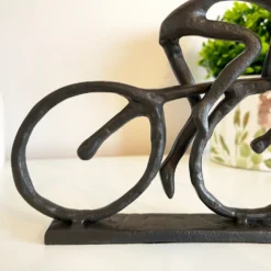 Black Cast Iron Racing Cyclist Sculpture Gift 18cm -Home Decoration IMG E6149 edited84