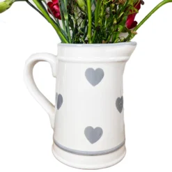 Faded Grey Love Heart Jug Vase -Home Decoration IMG E6150copy