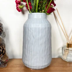 Striped Pastel Grey Vase 8 Striped Pastel Grey Vase -Home Decoration IMG E6156