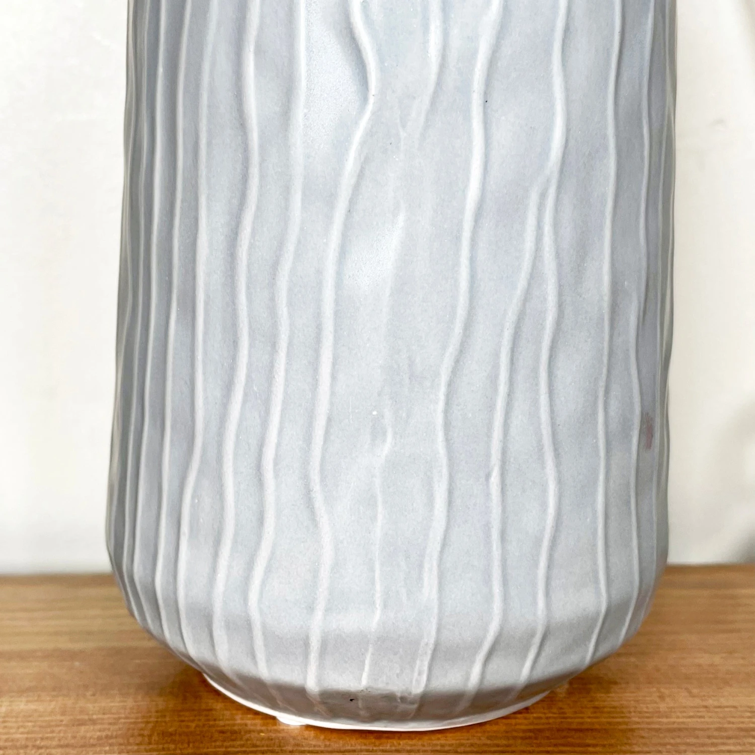 Striped Pastel Grey Vase 2 Striped Pastel Grey Vase - Image 2