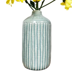 Glazed Ceramic Indented Bottle Vase -Home Decoration IMG E6183copy