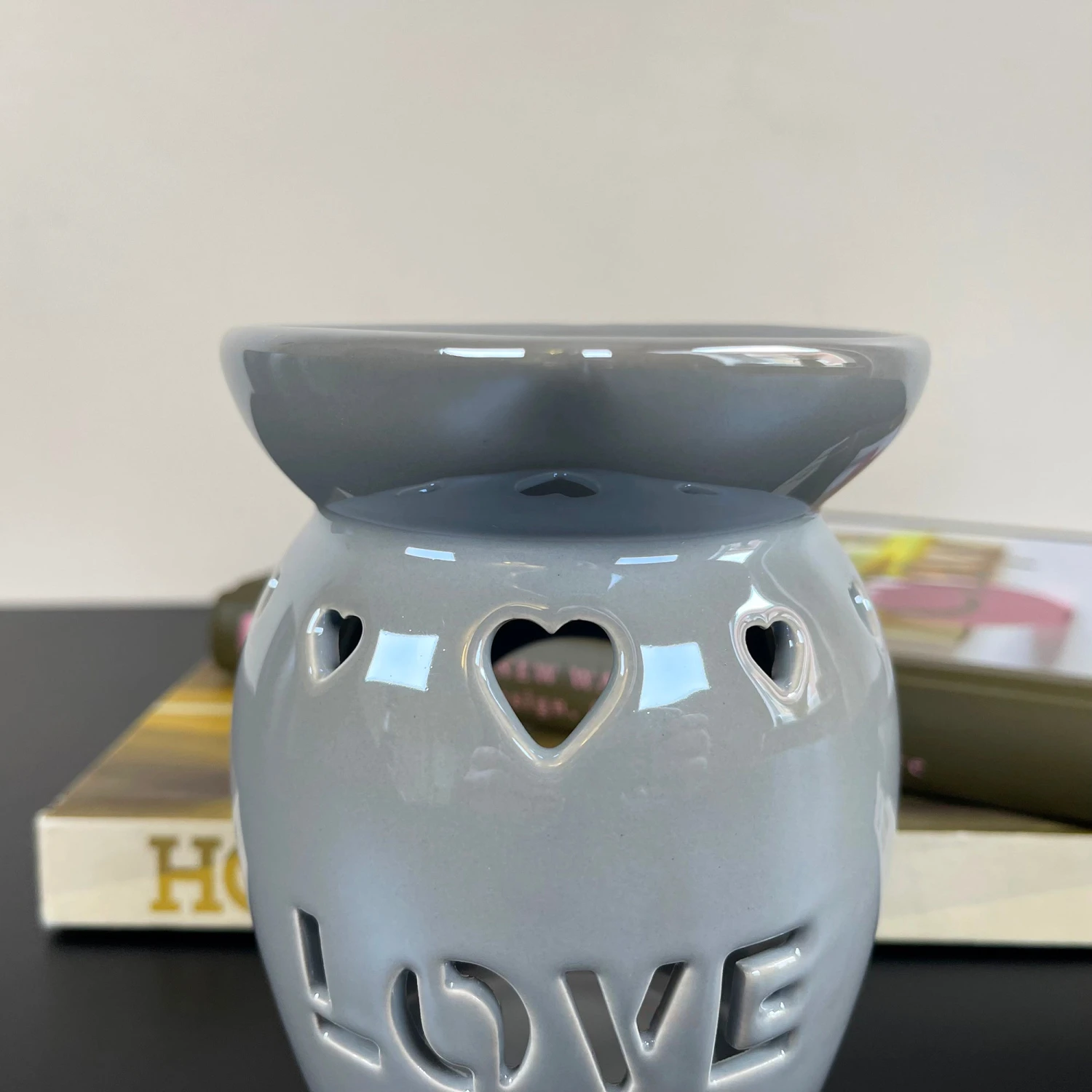 Love Stensil Grey Wax Melt Burner 3 Love Stensil Grey Wax Melt Burner - Image 3