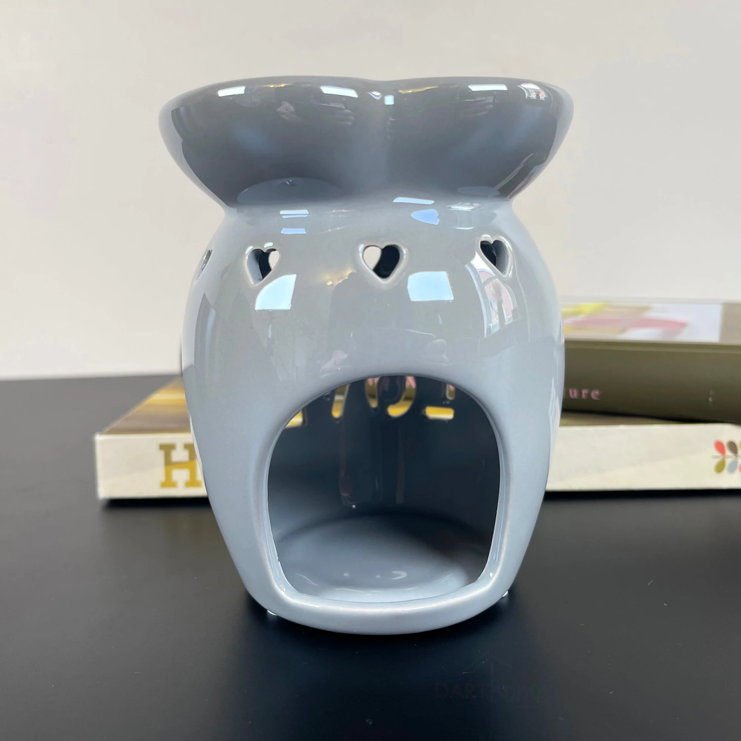 Love Stensil Grey Wax Melt Burner 4 Love Stensil Grey Wax Melt Burner - Image 4