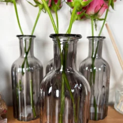 Set Of 4 Smoky Grey Bottle Vases -Home Decoration IMG E6199