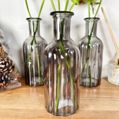 Set Of 4 Smoky Grey Bottle Vases -Home Decoration IMG E6205