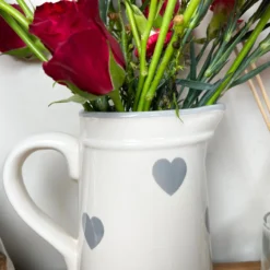 Faded Grey Love Heart Jug Vase -Home Decoration IMG E6210