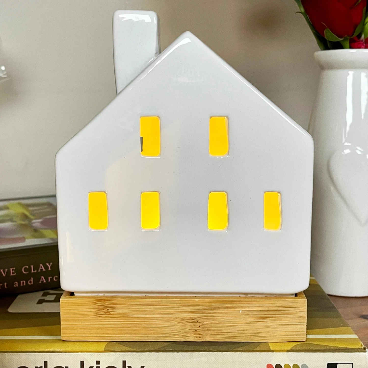 Light Up Ceramic House Ornaments With Wood Base 11 Light Up Ceramic House Ornaments With Wood Base - Image 11