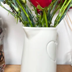 Two Tone Embossed Heart Jug Vase -Home Decoration IMG E6373