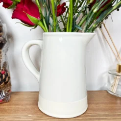 Two Tone Embossed Heart Jug Vase -Home Decoration IMG E6374