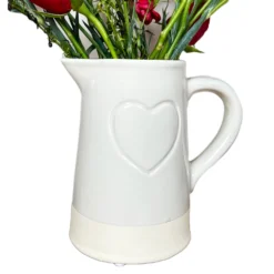 Two Tone Embossed Heart Jug Vase -Home Decoration IMG E6375copy