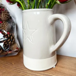 Two Tone Embossed Star Jug Vase -Home Decoration IMG E6383