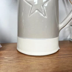 Two Tone Embossed Star Jug Vase -Home Decoration IMG E6384