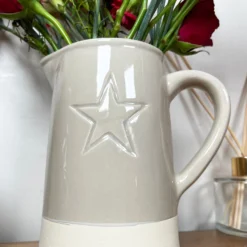 Two Tone Embossed Star Jug Vase -Home Decoration IMG E6385