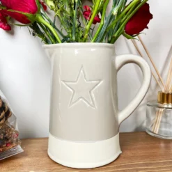 Two Tone Embossed Star Jug Vase