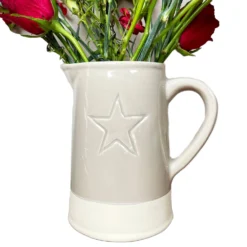 Two Tone Embossed Star Jug Vase -Home Decoration IMG E6387copy