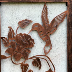 Bronze Narrow Floral Hummingbird Garden Wall Art 5 Bronze Narrow Floral Hummingbird Garden Wall Art -Home Decoration IMG E6566
