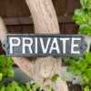 Black Cast Iron Private Sign