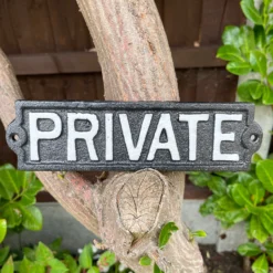 Black Cast Iron Private Sign