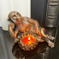 Gold Lying Monkey Tealight Holder -Home Decoration IMG E6609